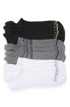 Cole Haan Baselayer No Show Socks In Multi Black White Grey