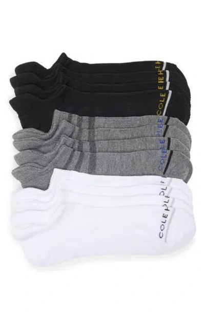 Cole Haan Baselayer No Show Socks In Multi Black White Grey