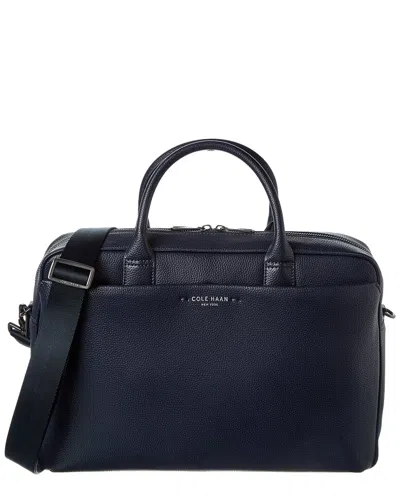 Cole Haan Belmont Leather Briefcase In Blue