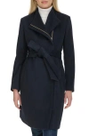 Cole Haan Women's Double Breast Wool Blend Coat In Navy