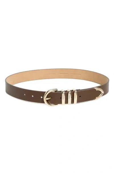 Cole Haan Beveled Buckle Belt In Brown