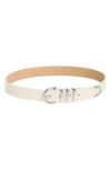 Cole Haan Beveled Buckle Belt In White