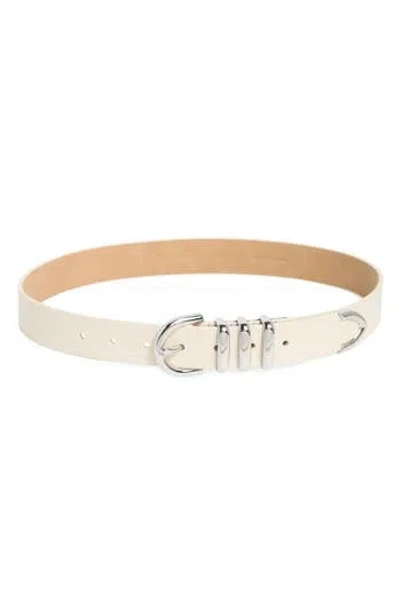 Cole Haan Beveled Buckle Belt In White