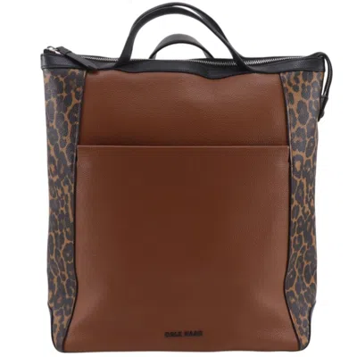 Pre-owned Cole Haan Black Brown Leather Handbag Tote Bag () In Multi