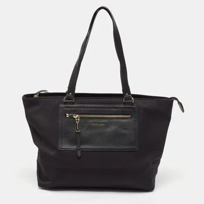 Cole Haan Black Nylon Zip Shopper Tote