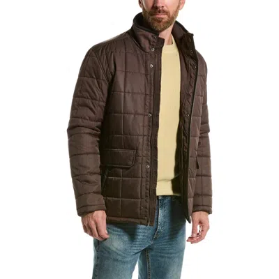 Cole Haan Box Quilted Jacket Men Wren Snap Button Full Zip Outdoor Frog3 In Multi