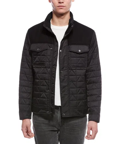 COLE HAAN COLE HAAN BOX TRIANGLE QUILTED WOOL-BLEND JACKET