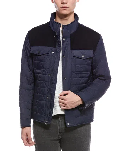 Cole Haan Box Triangle Quilted Wool-blend Jacket In Multi