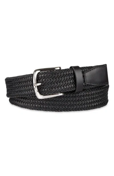 Cole Haan Braided Leather & Rope Belt In Black