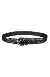 Cole Haan Braided Leather Belt In Black