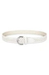 Cole Haan Braided Leather Belt In White