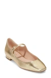 Cole Haan Bridge Mary Jane Ballet Flat In Gold Lizar
