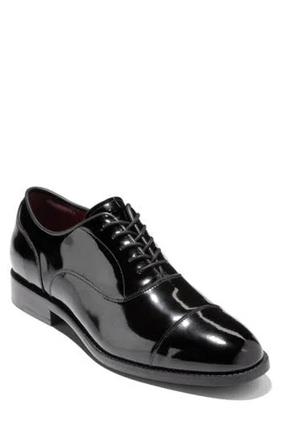 Cole Haan Broadway Cap Toe Oxford In Black Patent/black