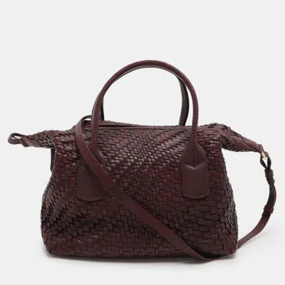 Pre-owned Cole Haan Brown Woven Leather Shoulder Bag