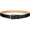 Cole Haan Burnished Edge Leather Belt In Black
