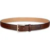 Cole Haan Burnished Edge Leather Belt In Brown