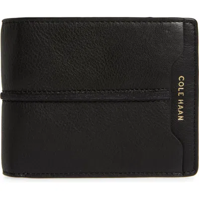 Cole Haan Butted Seam Leather Passcase In Gold