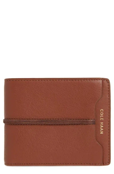 Cole Haan Butted Seam Leather Passcase In Brown