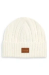 Cole Haan Cable Knit Cuffed Beanie In White