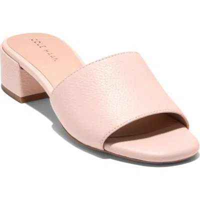 Cole Haan Calli Single Band Block Heel Slide Sandal In Cameo Rose Leather