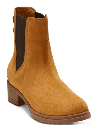 Cole Haan Camea Boots Women's Brown Leather Round Toe Ankle Chelsea Jobb791