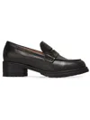COLE HAAN CAMEA LUG LOAFER WOMENS LEATHER EMBOSSED LOAFER HEELS