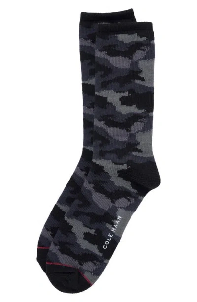 Cole Haan Camouflage Dress Socks In Blue