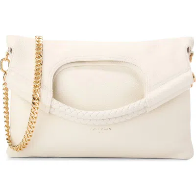 Cole Haan Carolyn Leather Foldover Tote In Ivory
