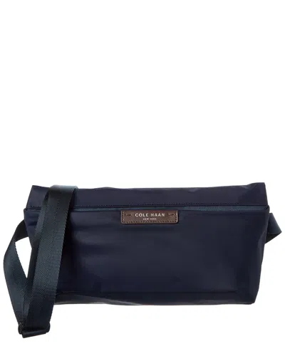 Cole Haan Carson E/w Canvas Sling Bag In Blue