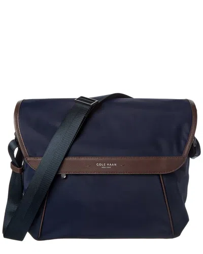 Cole Haan Carson Flap Messenger Bag In Blue