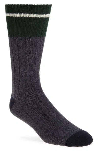 Cole Haan Casual Rib Crew Socks In Navy