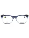 Cole Haan Ch4520 Rectangular Acetate Eyeglasses In Blue Gradient/clear Demo Lens