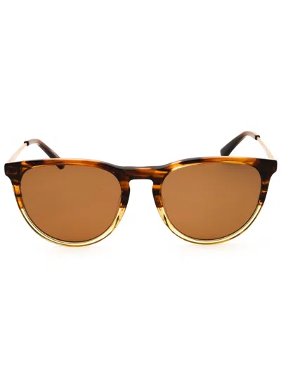 Cole Haan Ch6507 Round Tortoiseshell Sunglasses In Brown