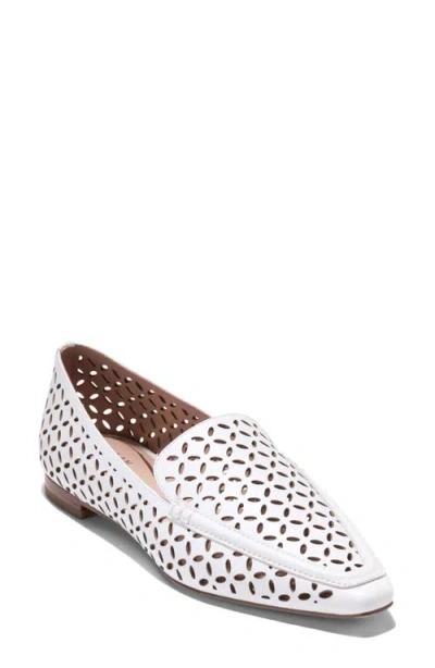 Cole Haan Chantal Loafer In White Perforated Leather