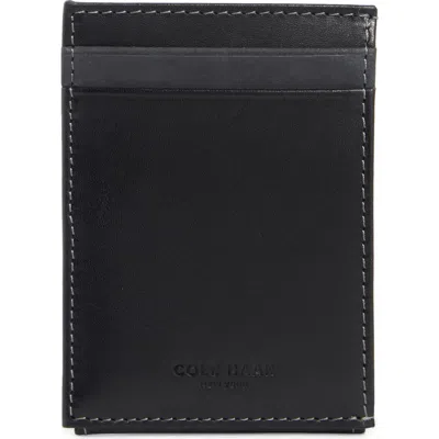 Cole Haan Charles Leather Card Case In Black