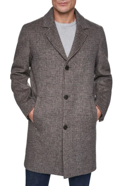 Cole Haan Check Flannel Coat In Gray