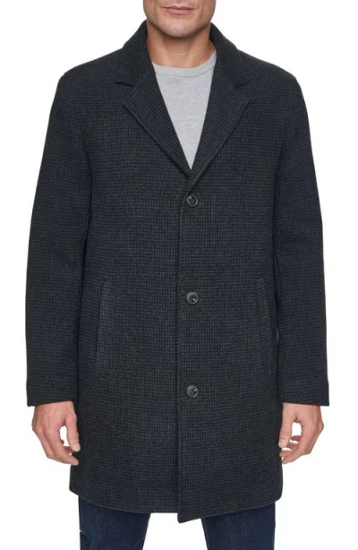 Cole Haan Check Flannel Coat In Blue