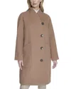 Cole Haan Chevron Textured Wool-blend Jacket In Brown