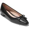 Cole Haan Chlea Pointed Toe Ballet Flat In Black Leather