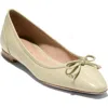 Cole Haan Chlea Pointed Toe Ballet Flat In Lint Patent Leather