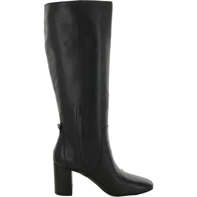 Cole Haan Chrystie Boots Women's 10 Black Leather Square Toe Block Heel Zpo3527