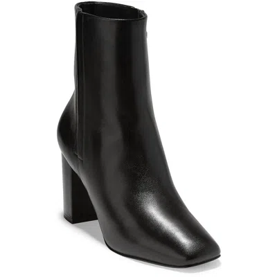 Cole Haan Chrystie Womens Leather Square Toe Mid-calf Boots In Black