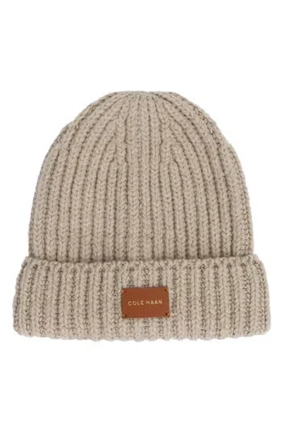 Cole Haan Chunky Cuff Beanie In Brown