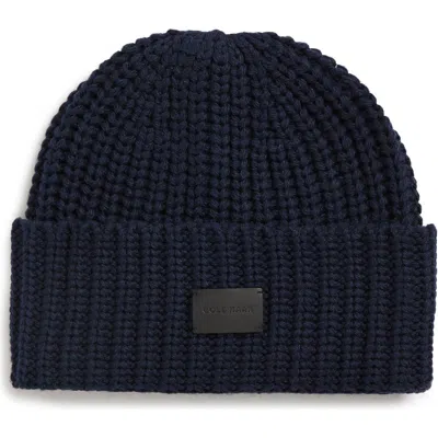 Cole Haan Chunky Stitch Knit Beanie In Blue