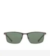Cole Haan Classic Metal Modified Rectangle Sunglasses - Grey In Green