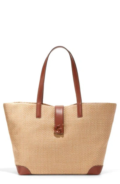 Cole Haan Classic Straw Tote In Brown