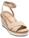 COLE HAAN CLOUD ESPADRILLE WOMENS SUEDE ADJUSTABLE WEDGE SANDALS