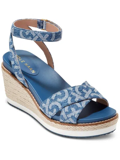 Cole Haan Cloud Womens Denim Criss-cross Front Espadrilles In Multi