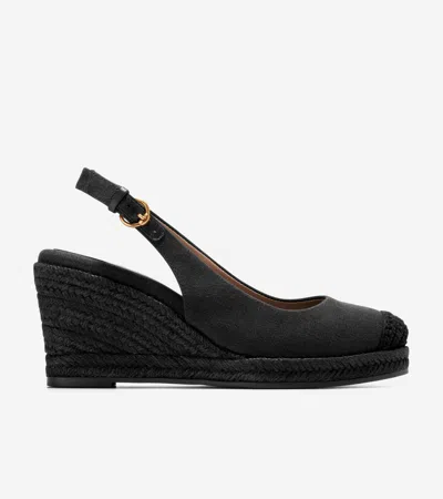 Cole Haan Cloudfeel Espadrille Wedge Sling 80mm Ii In Black