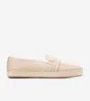 Cole Haan Women's Montauk Almond Toe Black Espadrille Loafers In Sandollar Beige